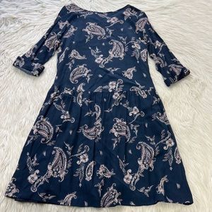 Garnet Hill Women's Paisley Print Smocked Shift Dress